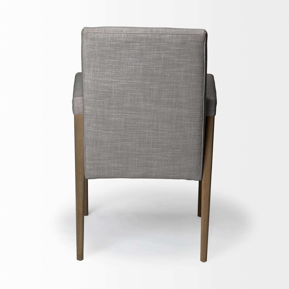 Gray And Brown Upholstered Fabric King Louis Back Dining Arm Chair - Homeroots - Flyclothing LLC