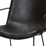 Black Upholstered Faux Leather Dining Arm Chair - Homeroots - Flyclothing LLC