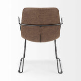 Brown And Black Upholstered Faux Leather Dining Arm Chair - Homeroots - Flyclothing LLC