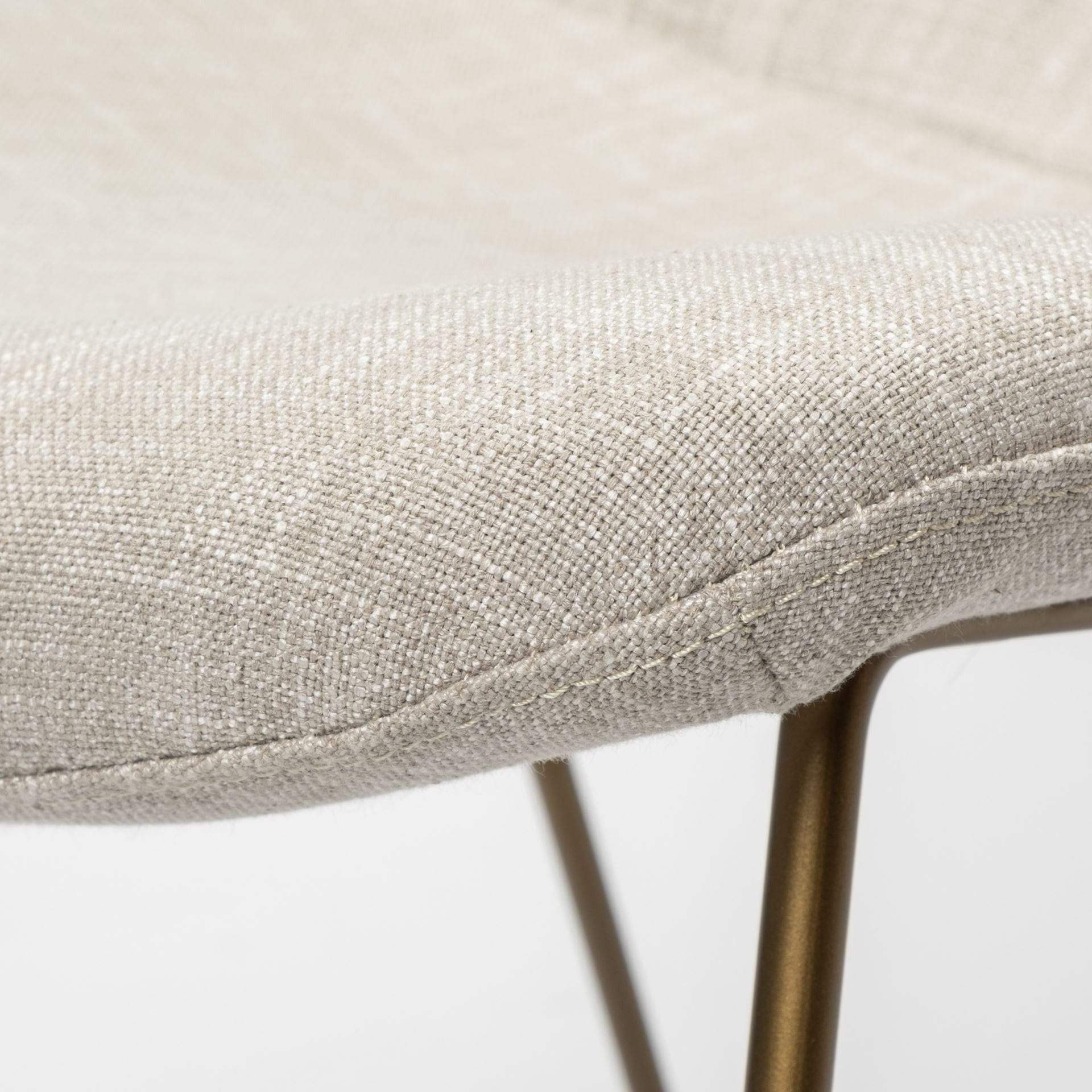 Cream And Gold Upholstered Fabric Dining Arm Chair - Homeroots - Flyclothing LLC