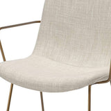 Cream And Gold Upholstered Fabric Dining Arm Chair - Homeroots - Flyclothing LLC
