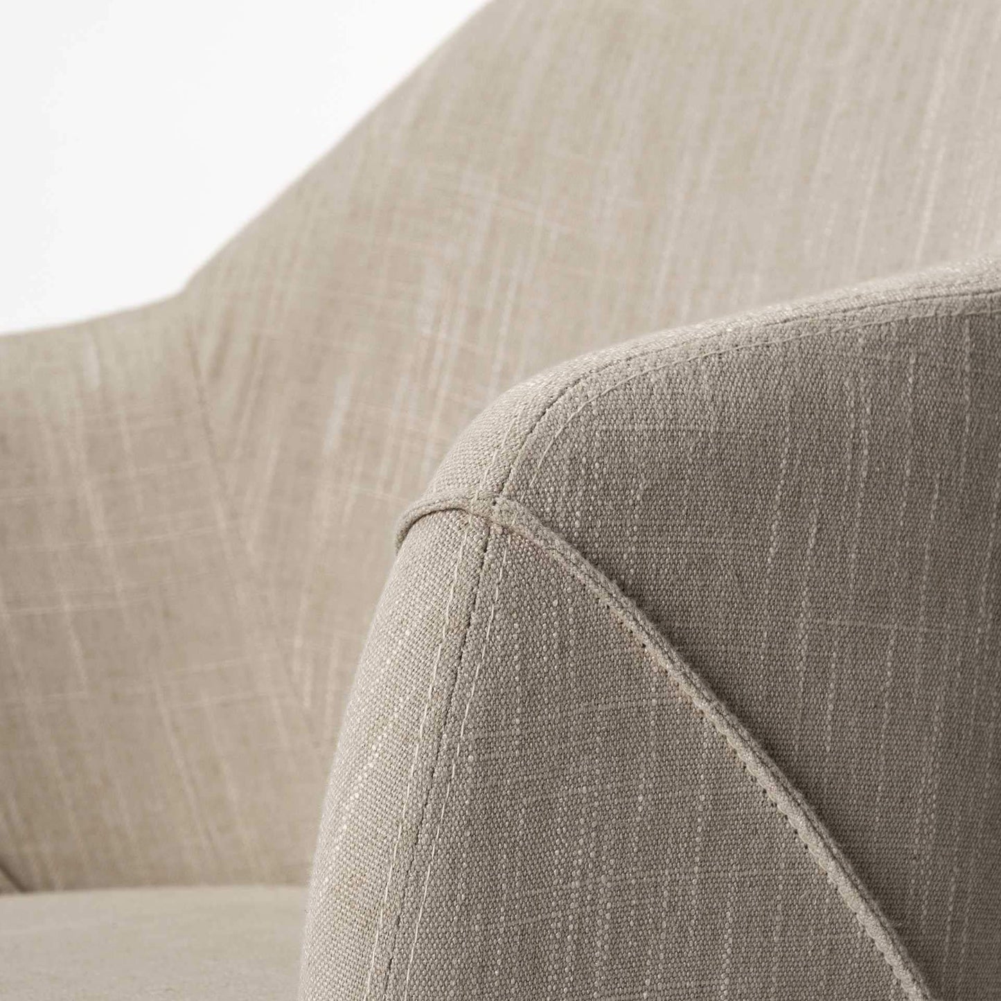 Cream And Brown Upholstered Fabric Dining Arm Chair - Homeroots - Flyclothing LLC