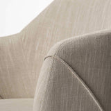 Cream And Brown Upholstered Fabric Dining Arm Chair - Homeroots - Flyclothing LLC