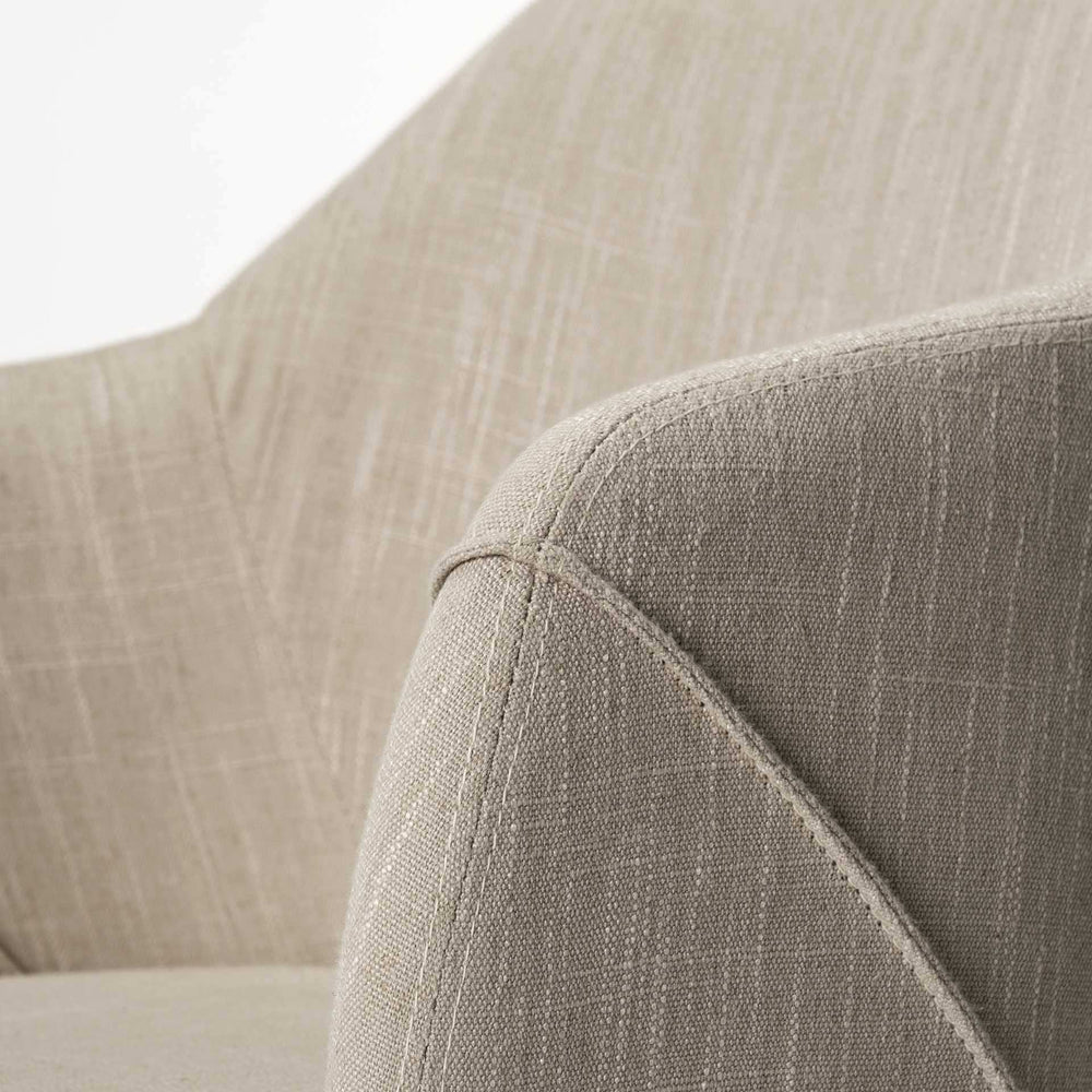 Cream And Brown Upholstered Fabric Dining Arm Chair - Homeroots - Flyclothing LLC