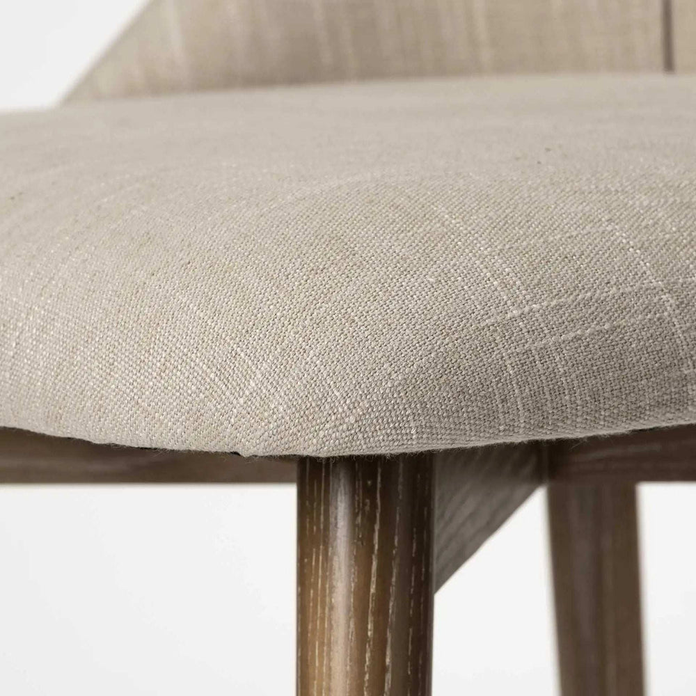 Set Of Two Cream And Brown Upholstered Fabric Side Chairs - Homeroots - Flyclothing LLC