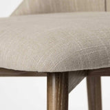 Set Of Two Cream And Brown Upholstered Fabric Side Chairs - Homeroots - Flyclothing LLC