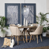 Set Of Two Cream And Brown Upholstered Fabric Side Chairs - Homeroots - Flyclothing LLC