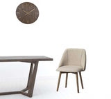 Set Of Two Cream And Brown Upholstered Fabric Side Chairs - Homeroots - Flyclothing LLC