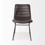 Set Of Two Black Upholstered Faux leather Side Chairs - Homeroots - Flyclothing LLC