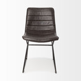 Set Of Two Black Upholstered Faux leather Side Chairs - Homeroots