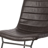 Set Of Two Black Upholstered Faux leather Side Chairs - Homeroots