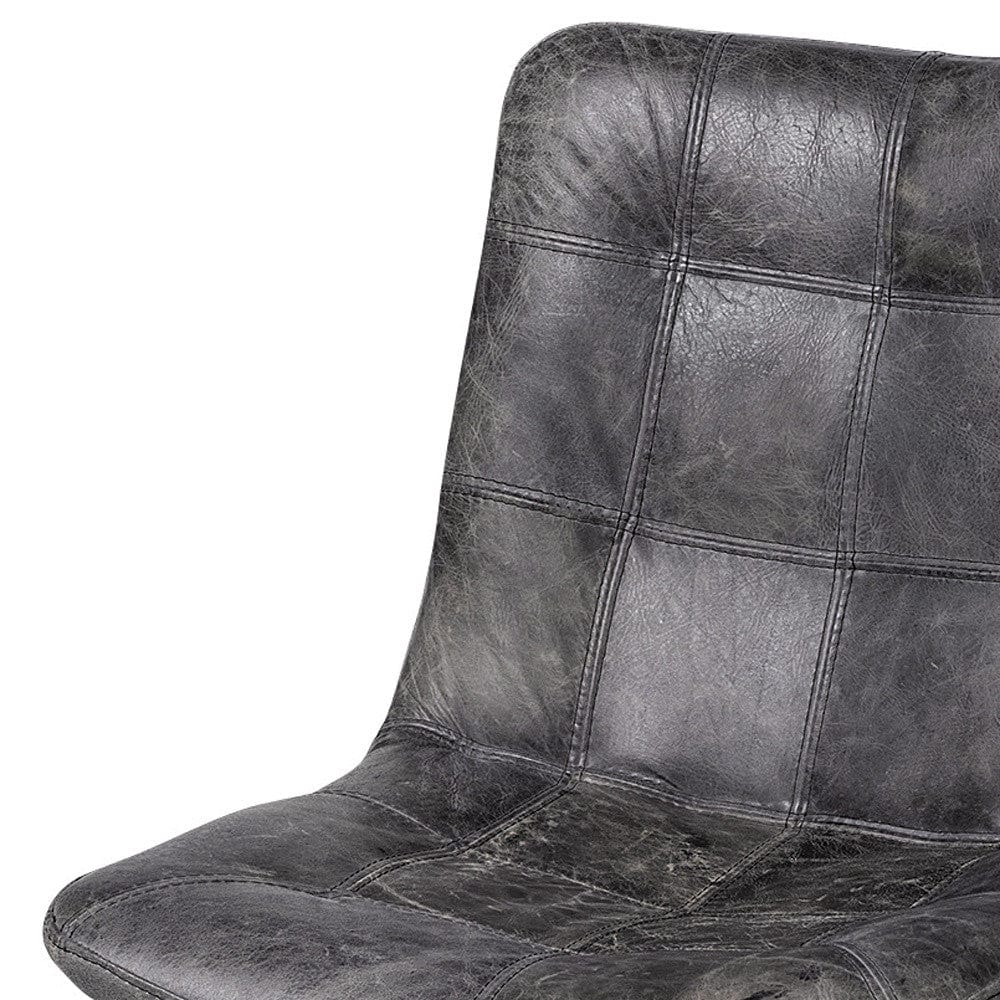 Black Upholstered Leather Dining Side Chair - Homeroots