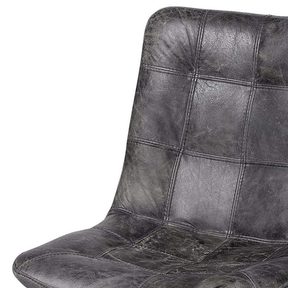 Black Upholstered Leather Dining Side Chair - Homeroots - Flyclothing LLC