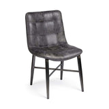 Black Upholstered Leather Dining Side Chair - Homeroots - Flyclothing LLC