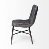 Black Upholstered Leather Dining Side Chair - Homeroots