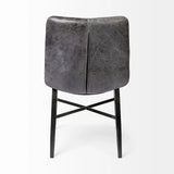 Black Upholstered Leather Dining Side Chair - Homeroots
