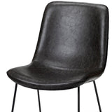 Set Of Two Black Upholstered Faux leather Side Chairs - Homeroots