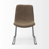 Brown And Black Upholstered Faux Leather Dining Side Chair - Homeroots - Flyclothing LLC