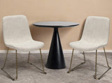 Set Of Two Cream And Gold Upholstered Fabric Side Chairs - Homeroots - Flyclothing LLC