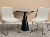Set Of Two Cream And Gold Upholstered Fabric Side Chairs - Homeroots