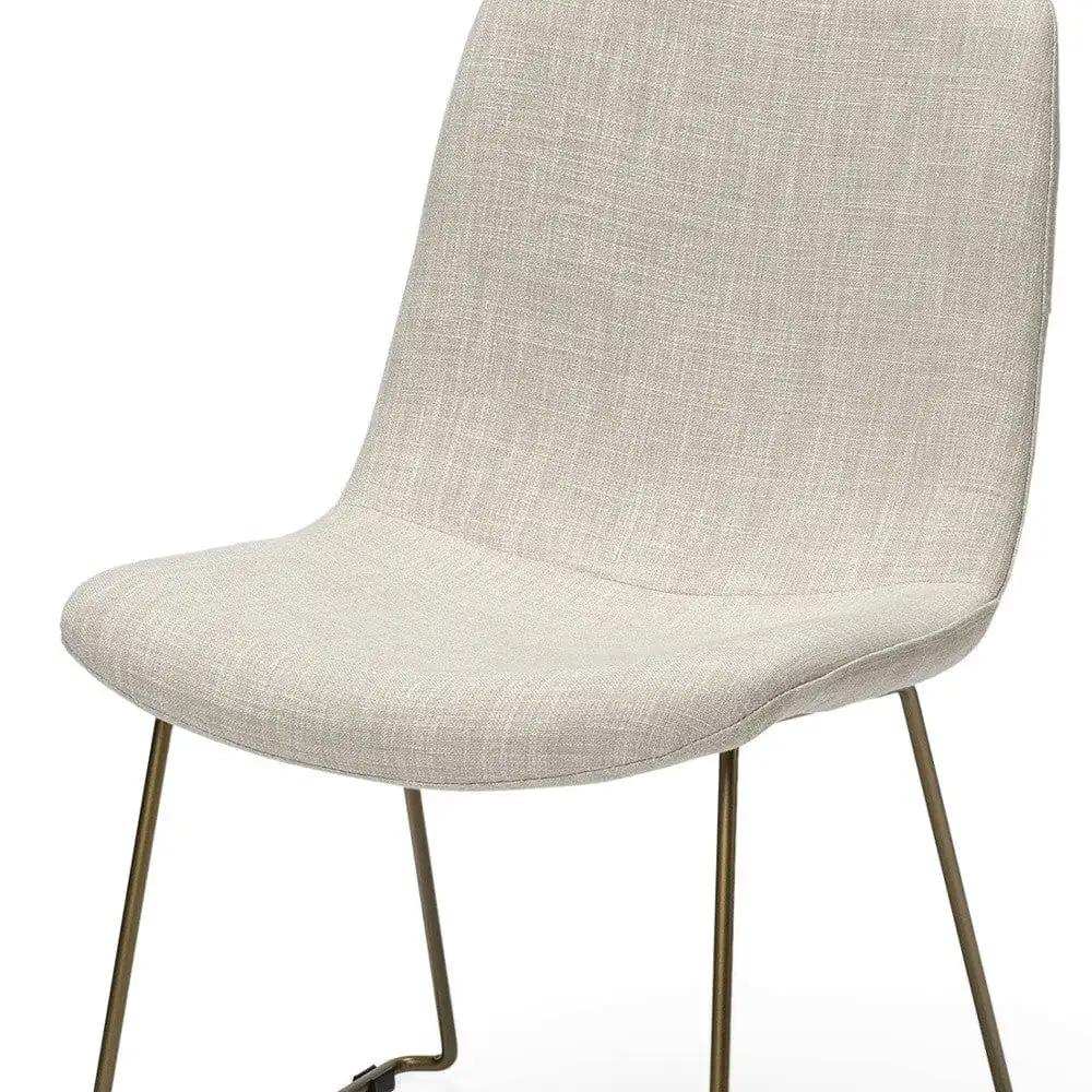 Set Of Two Cream And Gold Upholstered Fabric Side Chairs - Homeroots - Flyclothing LLC