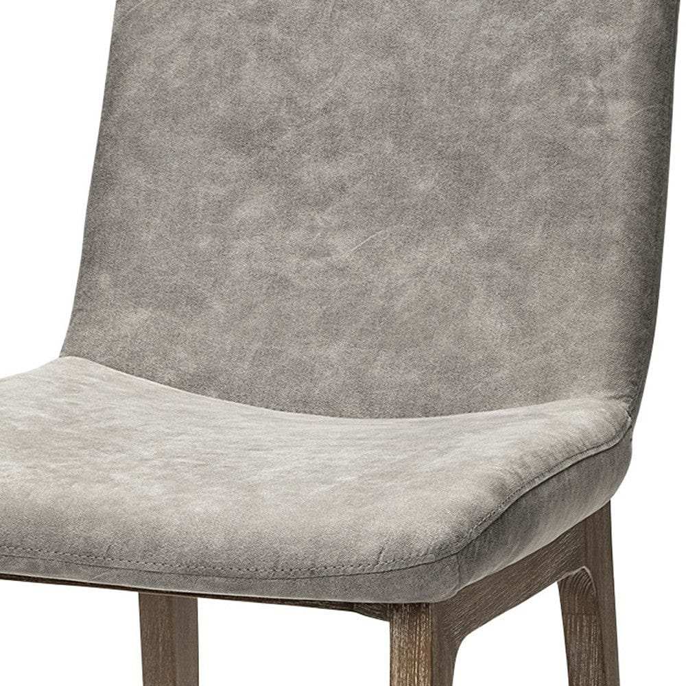 Set Of Two Gray And Brown Upholstered Fabric Side Chairs - Homeroots - Flyclothing LLC
