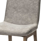 Set Of Two Gray And Brown Upholstered Fabric Side Chairs - Homeroots - Flyclothing LLC