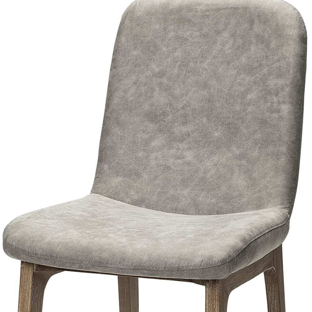 Set Of Two Gray And Brown Upholstered Fabric Side Chairs - Homeroots - Flyclothing LLC