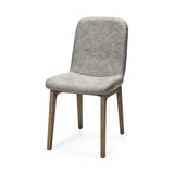 Set Of Two Gray And Brown Upholstered Fabric Side Chairs - Homeroots