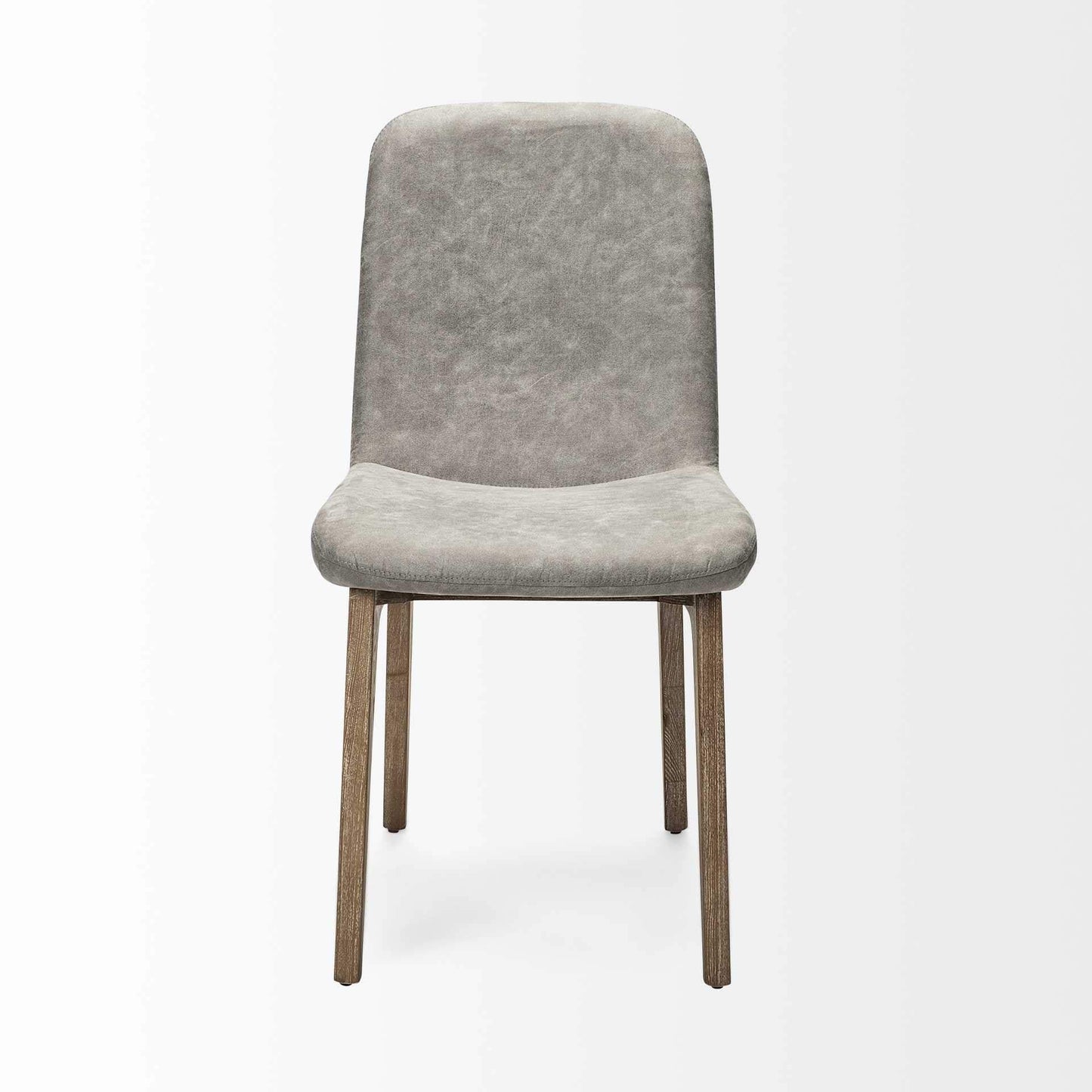 Set Of Two Gray And Brown Upholstered Fabric Side Chairs - Homeroots - Flyclothing LLC