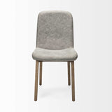 Set Of Two Gray And Brown Upholstered Fabric Side Chairs - Homeroots