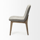 Set Of Two Gray And Brown Upholstered Fabric Side Chairs - Homeroots