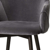 Gray And Black Upholstered Fabric Dining Arm Chair - Homeroots - Flyclothing LLC