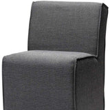 Set of Two Gray Upholstered Fabric Dining Side Chairs With Wheels - Homeroots - Flyclothing LLC