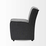 Set of Two Gray Upholstered Fabric Dining Side Chairs With Wheels - Homeroots