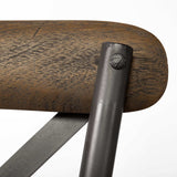 Set Of Two Brown And Gray Wood Cross Back Side Chairs - Homeroots - Flyclothing LLC