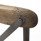 Set Of Two Brown And Gray Wood Cross Back Side Chairs - Homeroots - Flyclothing LLC