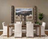 Cream And Brown Slipcovered Wood Dining Arm Chair - Homeroots - Flyclothing LLC