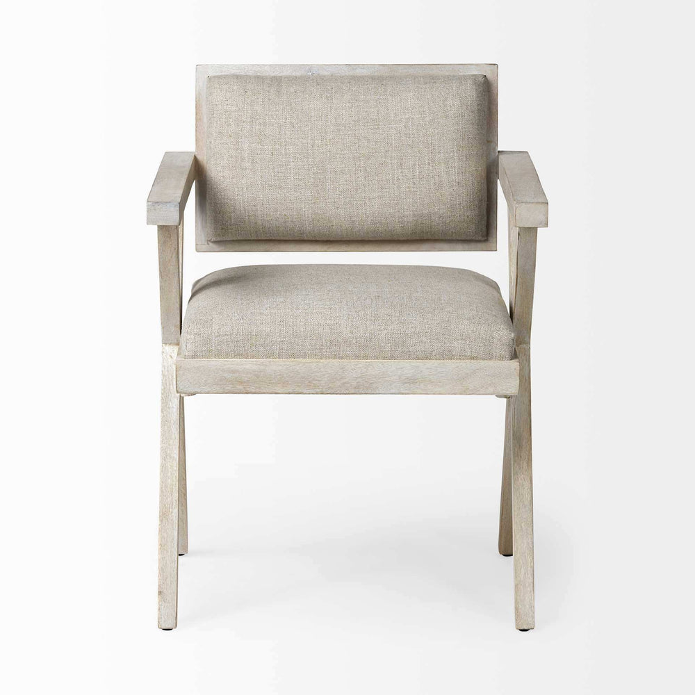 Gray Upholstered Fabric Open Back Dining Arm Chair - Homeroots - Flyclothing LLC