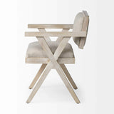 Gray Upholstered Fabric Open Back Dining Arm Chair - Homeroots - Flyclothing LLC