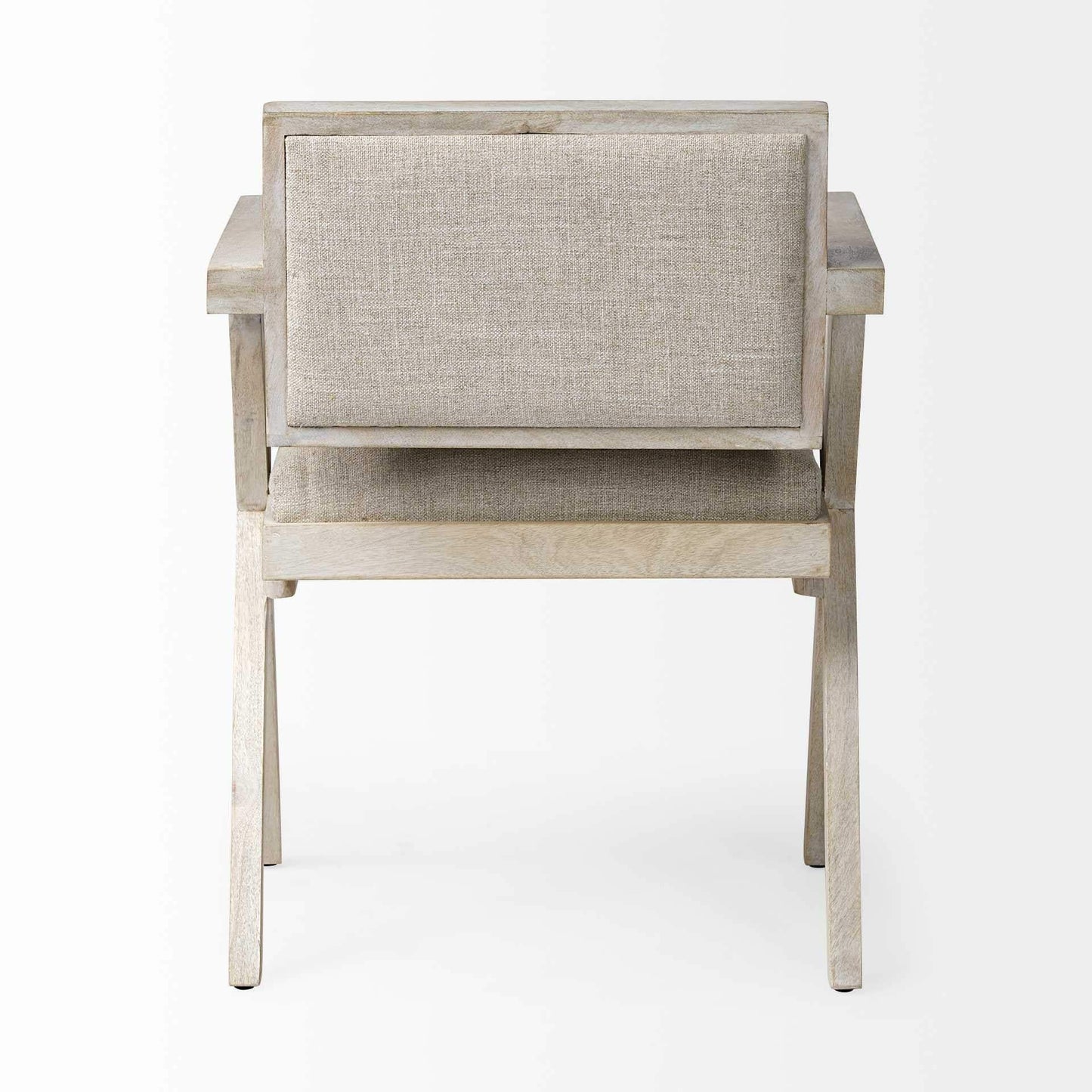 Gray Upholstered Fabric Open Back Dining Arm Chair - Homeroots - Flyclothing LLC