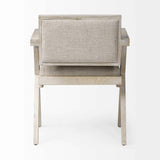 Gray Upholstered Fabric Open Back Dining Arm Chair - Homeroots - Flyclothing LLC