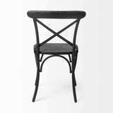 Set Of Two Black Wood Cross Back Side Chairs - Homeroots - Flyclothing LLC