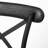 Set Of Two Black Wood Cross Back Side Chairs - Homeroots - Flyclothing LLC