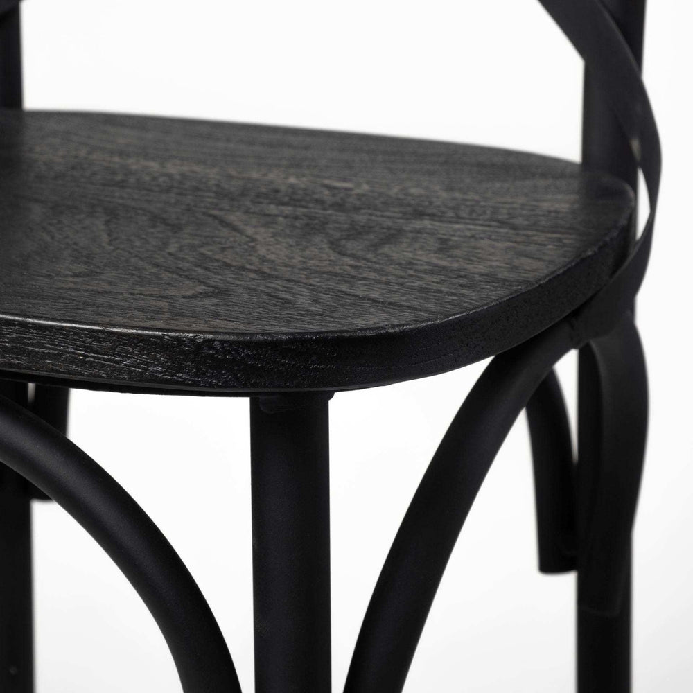 Set Of Two Black Wood Cross Back Side Chairs - Homeroots - Flyclothing LLC