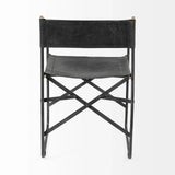 Black Leather Metal Open Back Dining Arm Chair - Homeroots - Flyclothing LLC