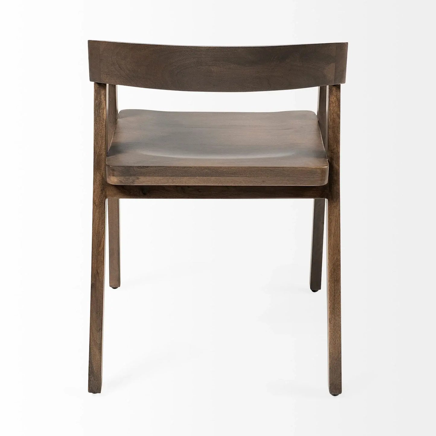 Set Of Two Brown Wood Open Back Arm Chairs - Homeroots - Flyclothing LLC