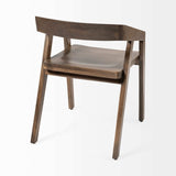 Set Of Two Brown Wood Open Back Arm Chairs - Homeroots - Flyclothing LLC