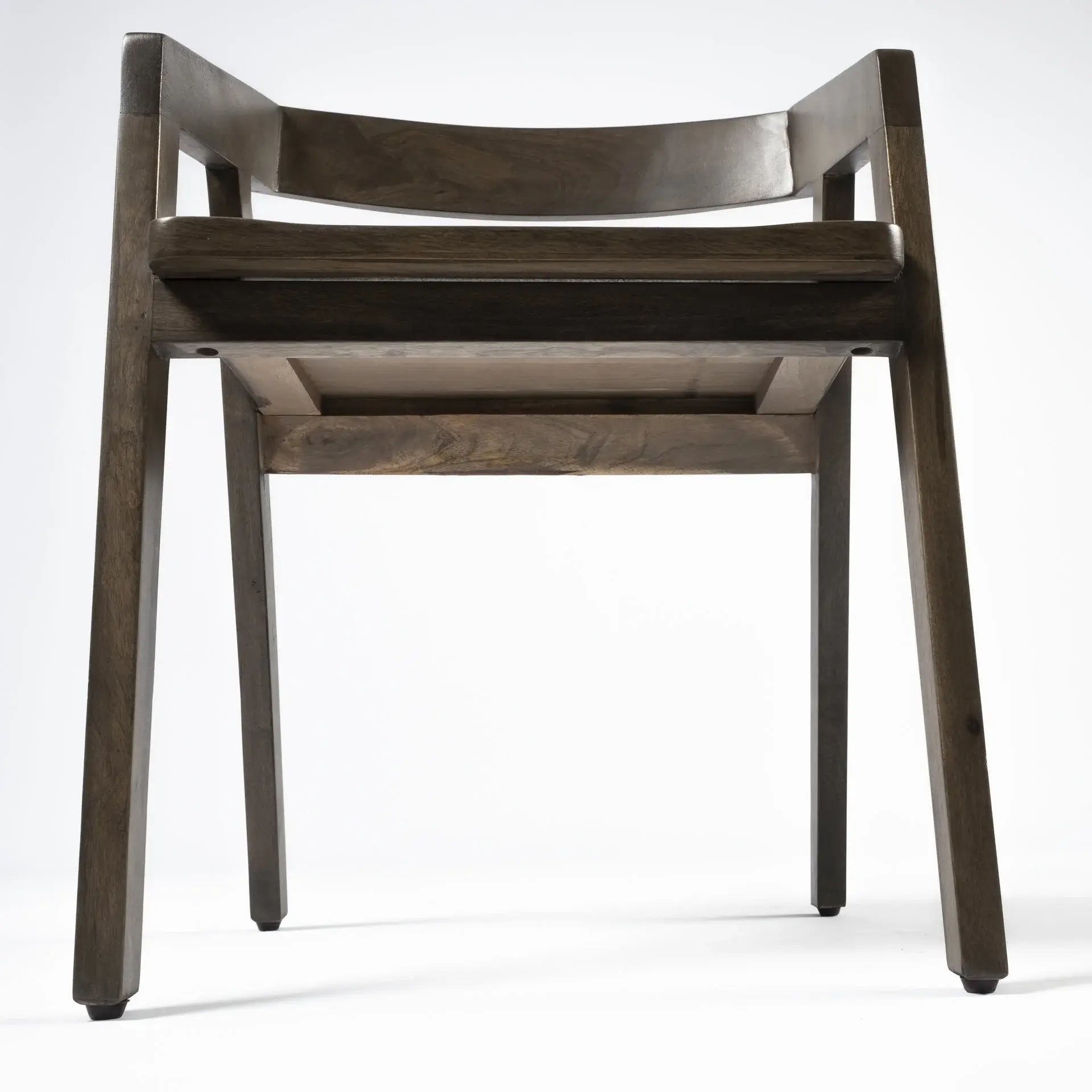 Set Of Two Brown Wood Open Back Arm Chairs - Homeroots - Flyclothing LLC