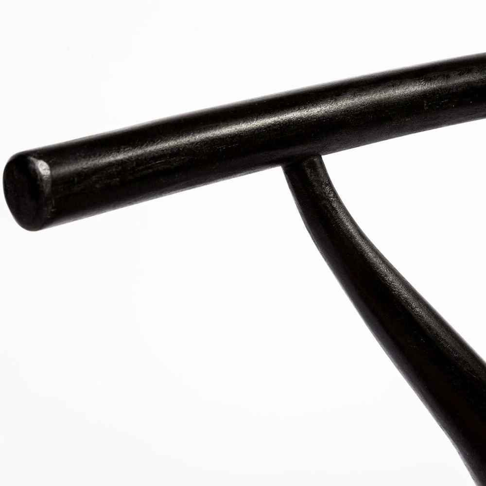 Beige And Black Upholstered Linen Wishbone Back Dining Side Chair - Homeroots - Flyclothing LLC